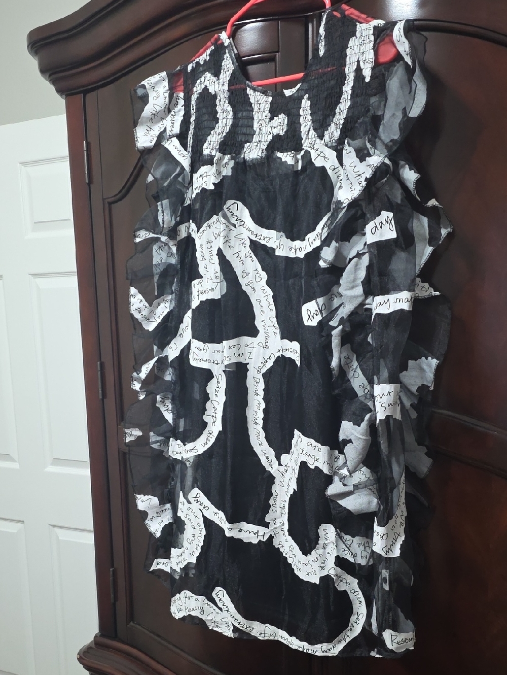 Black & White Ruffle Shift Dress
